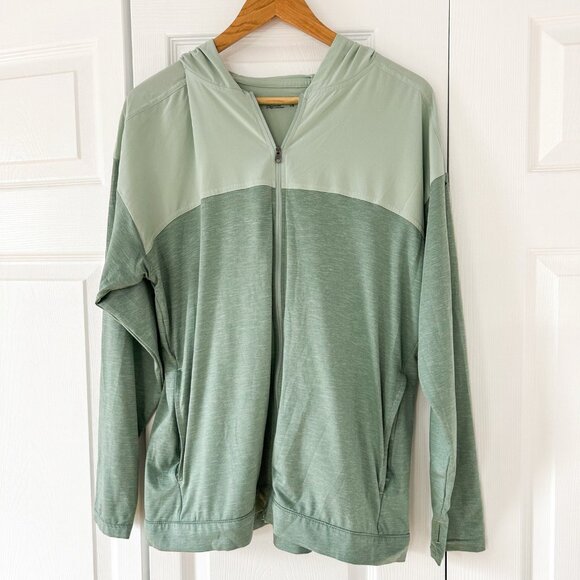 NWOT Columbia Women’s Green Full Zip Hooded Jacket Size L Lightweight Activewear - Picture 1 of 8